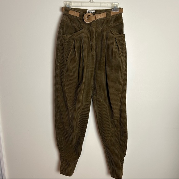 UNIONBAY Pants - Vintage 80s  UNIONBAY Corduroy High Waisted Pants‎ Dark Olive Brown Size 5